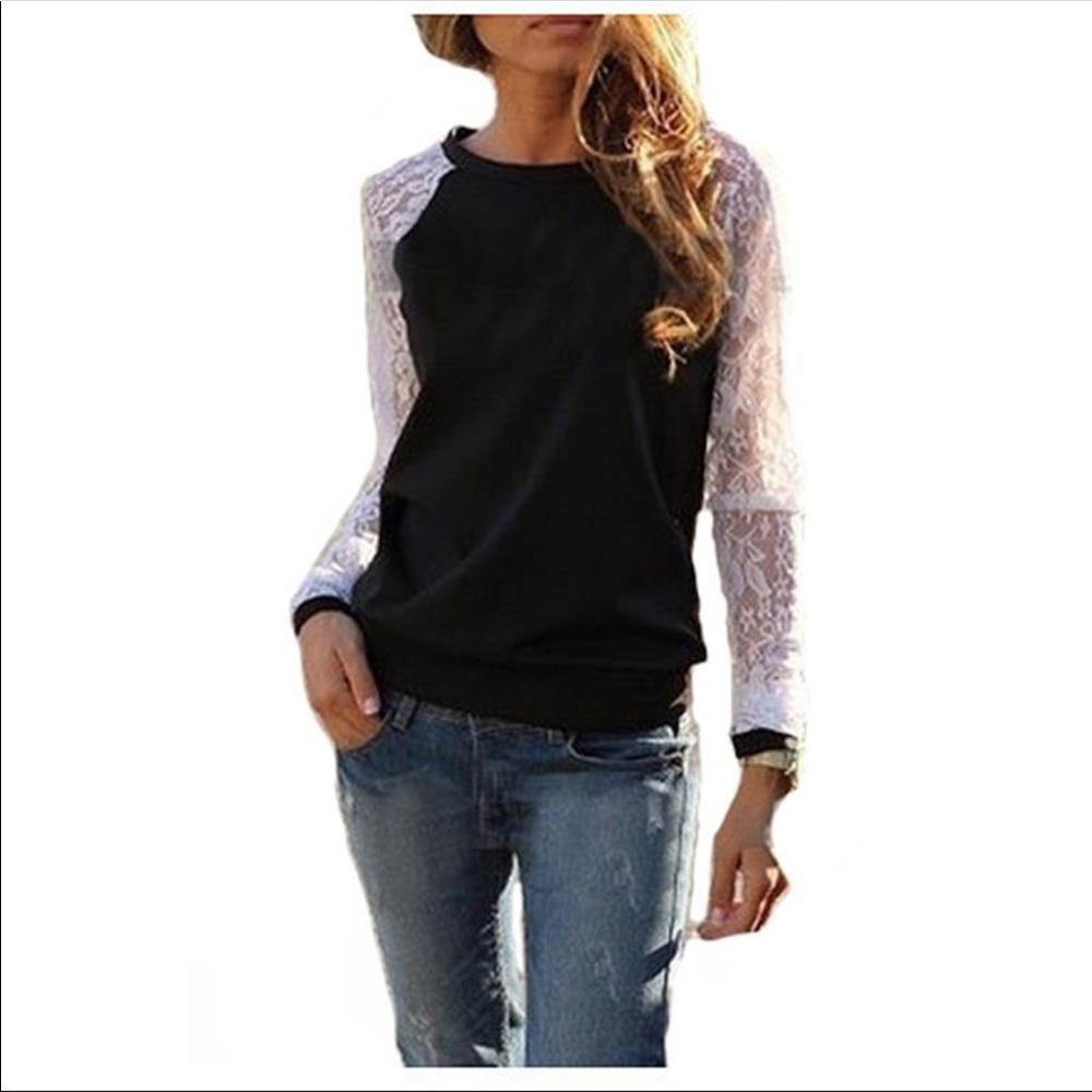 Sheer black and white Blouse